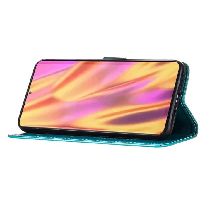 Bild 3,  Samsung Galaxy S23 Ultra Fodral Fjäril Tryck Blå - Teknikhallen.se