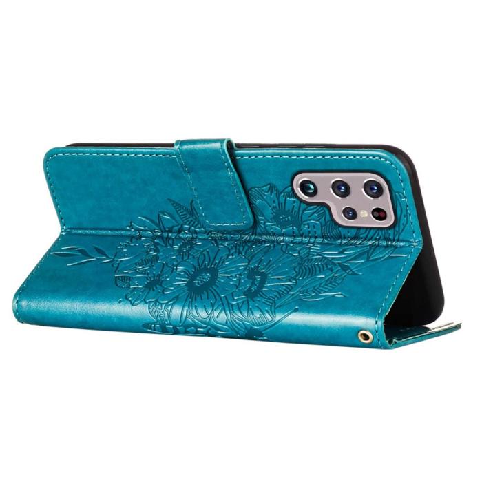 Bild 4,  Samsung Galaxy S23 Ultra Fodral Fjäril Tryck Blå - Teknikhallen.se