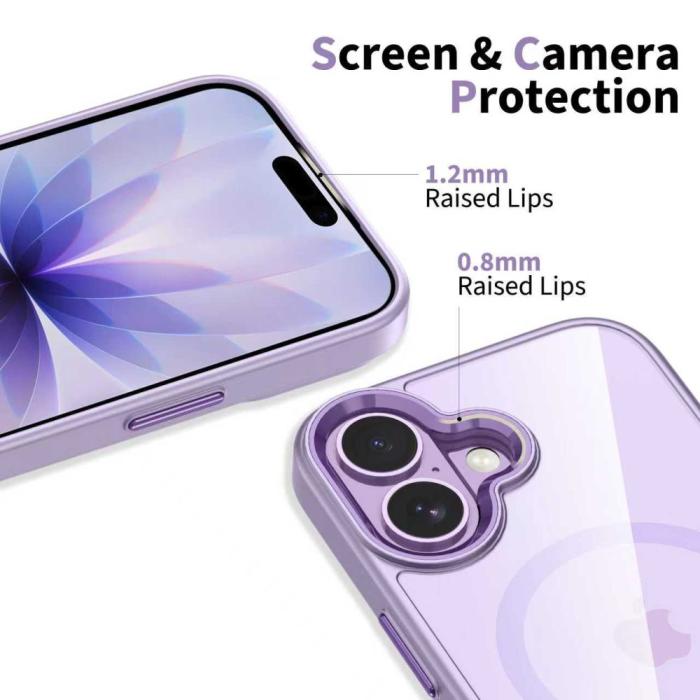 Bild 5, Tech-Protect Tech-Protect iPhone 17 Skal MagSafe MagMat Lavender / Clear - Teknikhallen.se