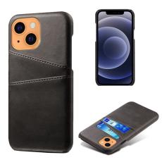 KSQ iPhone 13 Mini - KSQ L&auml;der Skal Med Kortfack - Svart - Teknikhallen.se