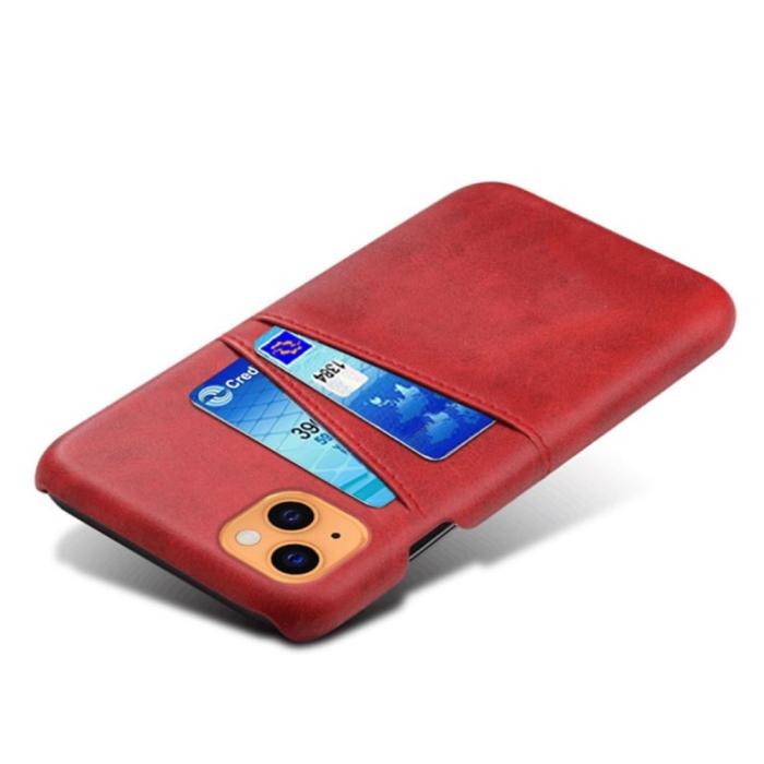 Bild 3, KSQ iPhone 13 Mini - KSQ Läder Skal Med Kortfack - Röd - Teknikhallen.se