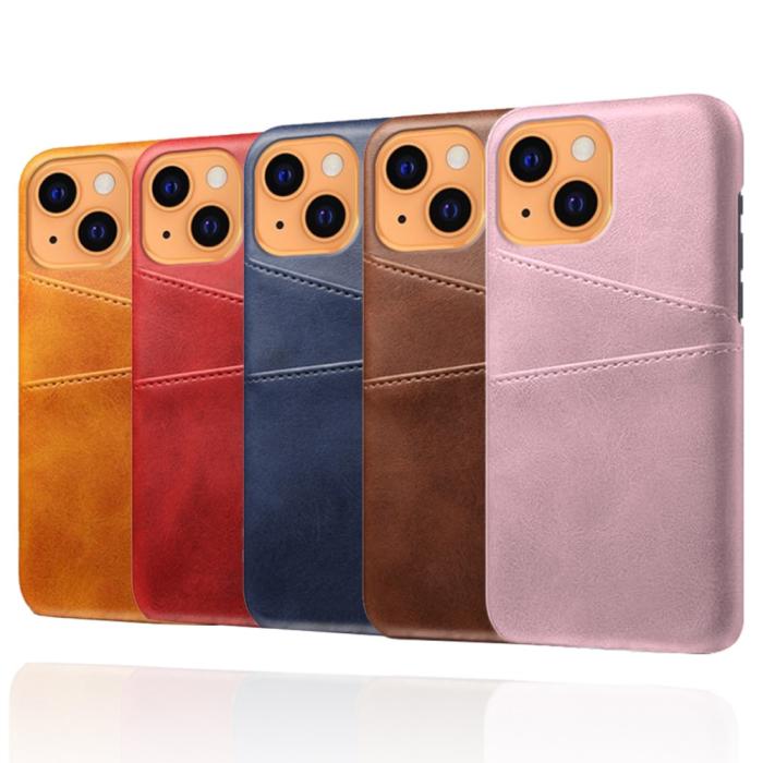 Bild 5, KSQ iPhone 13 Mini - KSQ Läder Skal Med Kortfack - Röd - Teknikhallen.se