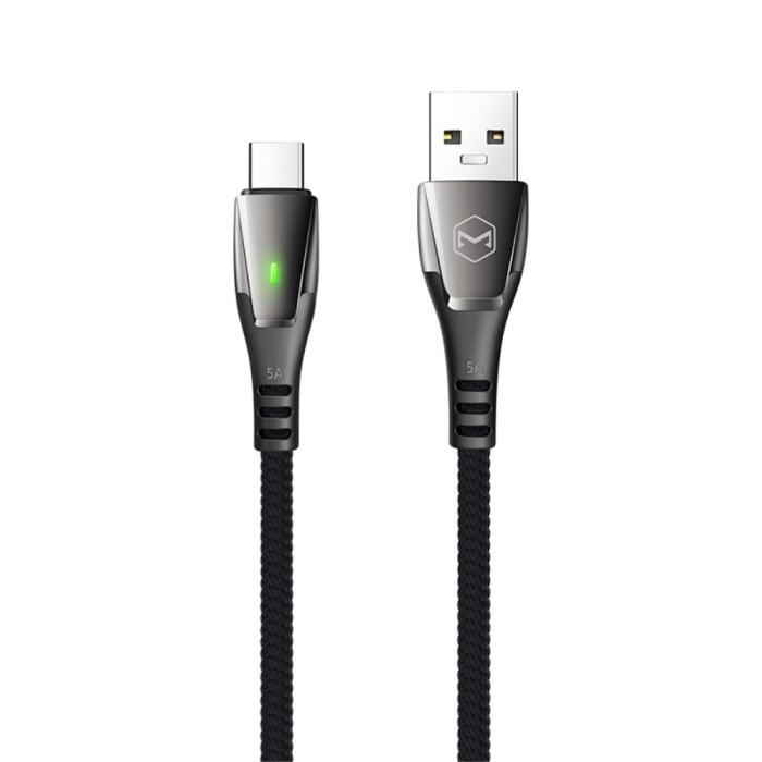 Bild 2, MCDODO Mcdodo 100W 6A Super Charge Type-C 1.5m Nylon Kabel Svart - Teknikhallen.se