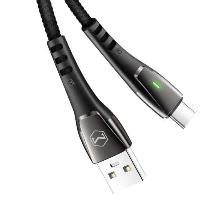 Bild 4, MCDODO Mcdodo 100W 6A Super Charge Type-C 1.5m Nylon Kabel Svart - Teknikhallen.se