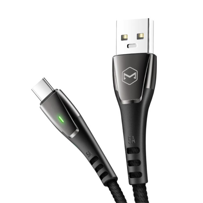 Bild 5, MCDODO Mcdodo 100W 6A Super Charge Type-C 1.5m Nylon Kabel Svart - Teknikhallen.se