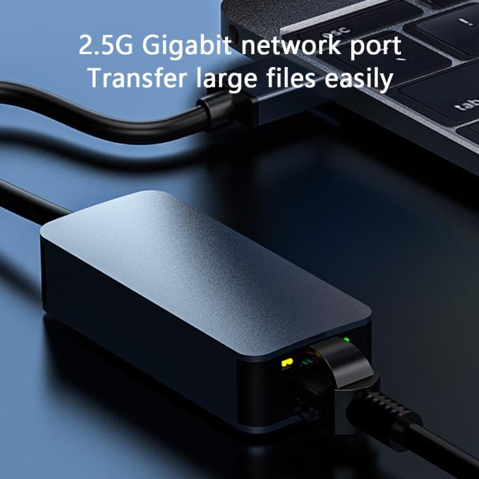 Bild 2,  USB-A - RJ45 Nätverksadapter Grå - Teknikhallen.se