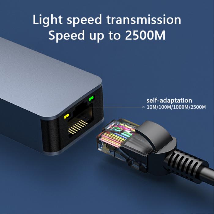 Bild 4,  USB-A - RJ45 Nätverksadapter Grå - Teknikhallen.se