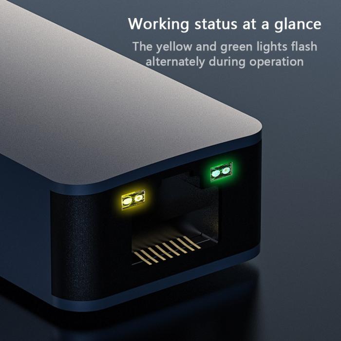 Bild 5,  USB-A - RJ45 Nätverksadapter Grå - Teknikhallen.se