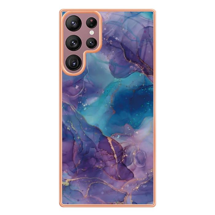 Bild 2,  Samsung Galaxy S23 Ultra Skal Marmor TPU Lila - Teknikhallen.se