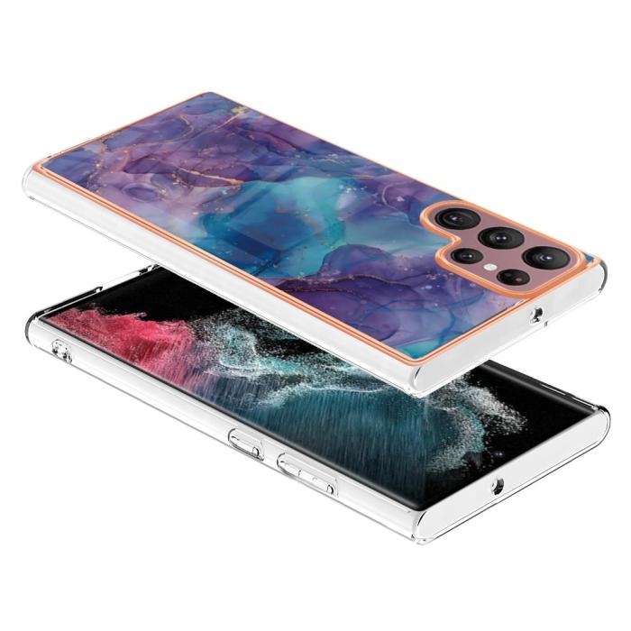 Bild 3,  Samsung Galaxy S23 Ultra Skal Marmor TPU Lila - Teknikhallen.se