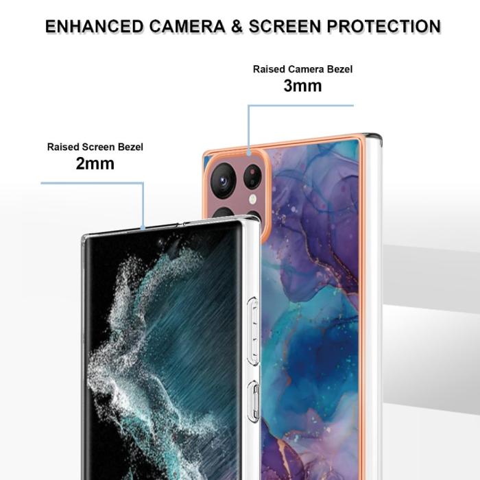 Bild 4,  Samsung Galaxy S23 Ultra Skal Marmor TPU Lila - Teknikhallen.se