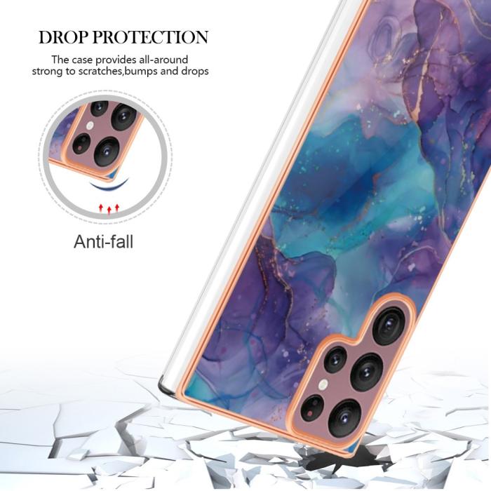 Bild 5,  Samsung Galaxy S23 Ultra Skal Marmor TPU Lila - Teknikhallen.se