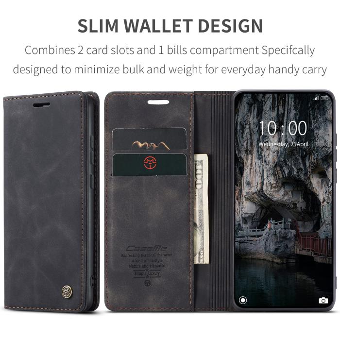 Bild 2, CASEME CASEME Xiaomi 15T Fodral Flip Retro Läder Svart - Teknikhallen.se