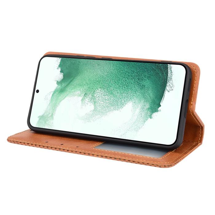 Bild 5,  Samsung Galaxy S22 Plus Fodral Flip Vintage Brun - Teknikhallen.se