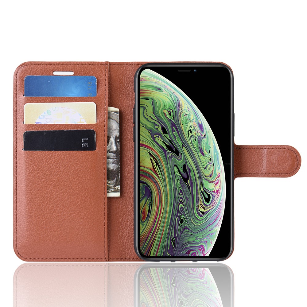 iPhone 11 Pro Fodral Litchi Läder Brun - Teknikhallen.se