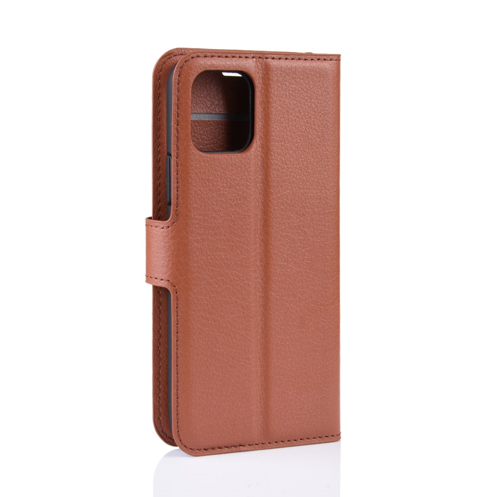 iPhone 11 Pro Fodral Litchi Läder Brun - Teknikhallen.se