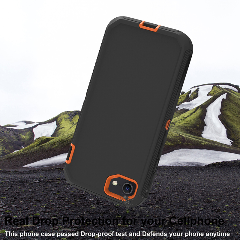  iPhone 7/8/SE (2020/2022) - Shockproof Hybrid Armor Skal - Svart/Orange - Teknikhallen.se