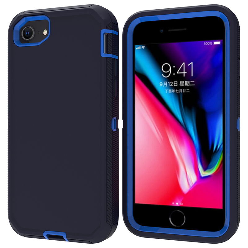  iPhone 7/8/SE (2020/2022) - Shockproof Hybrid Armor Skal - Mrk Bl/Bl - Teknikhallen.se