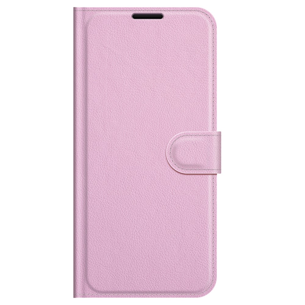  iPhone 13 Pro Max Fodral Litchi Läder Ljus Rosa - Teknikhallen.se