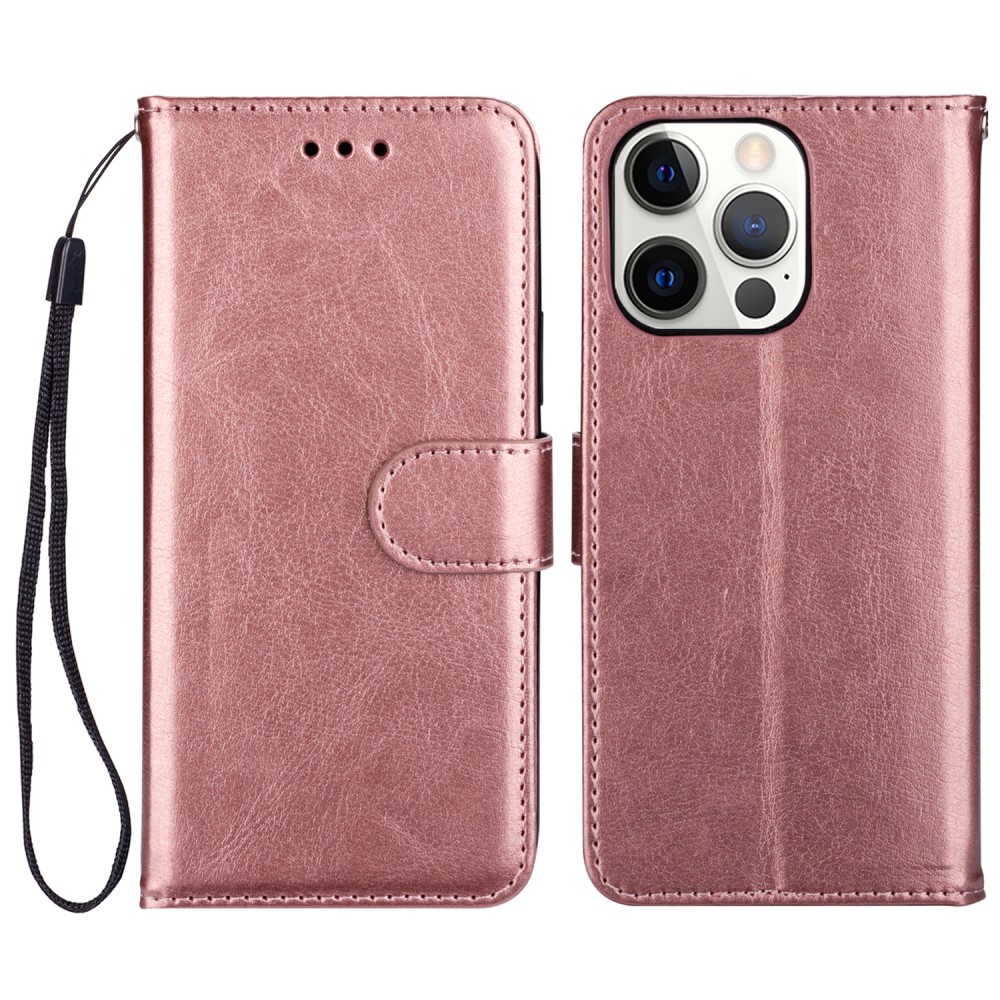  iPhone 13 Pro Max Fodral Crazy Horse Läder Roséguld - Teknikhallen.se