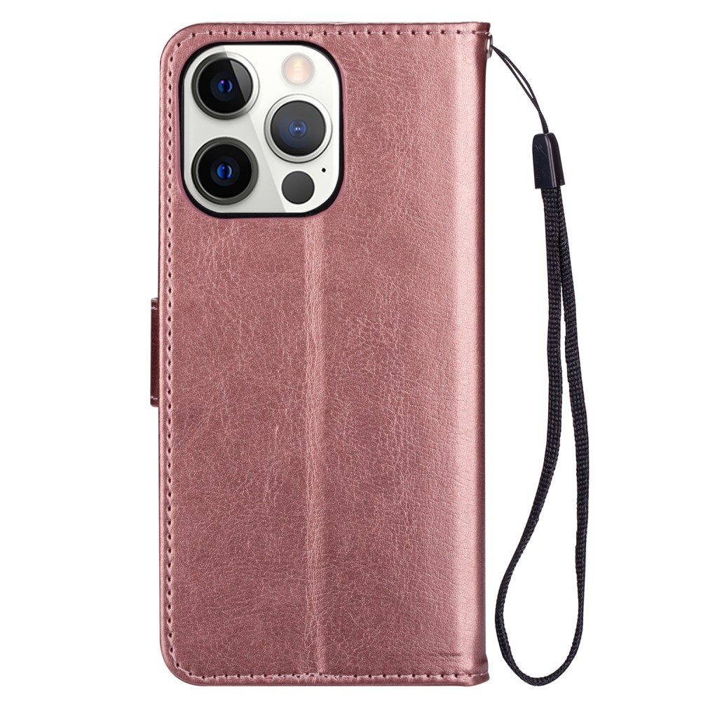  iPhone 13 Pro Max Fodral Crazy Horse Läder Roséguld - Teknikhallen.se