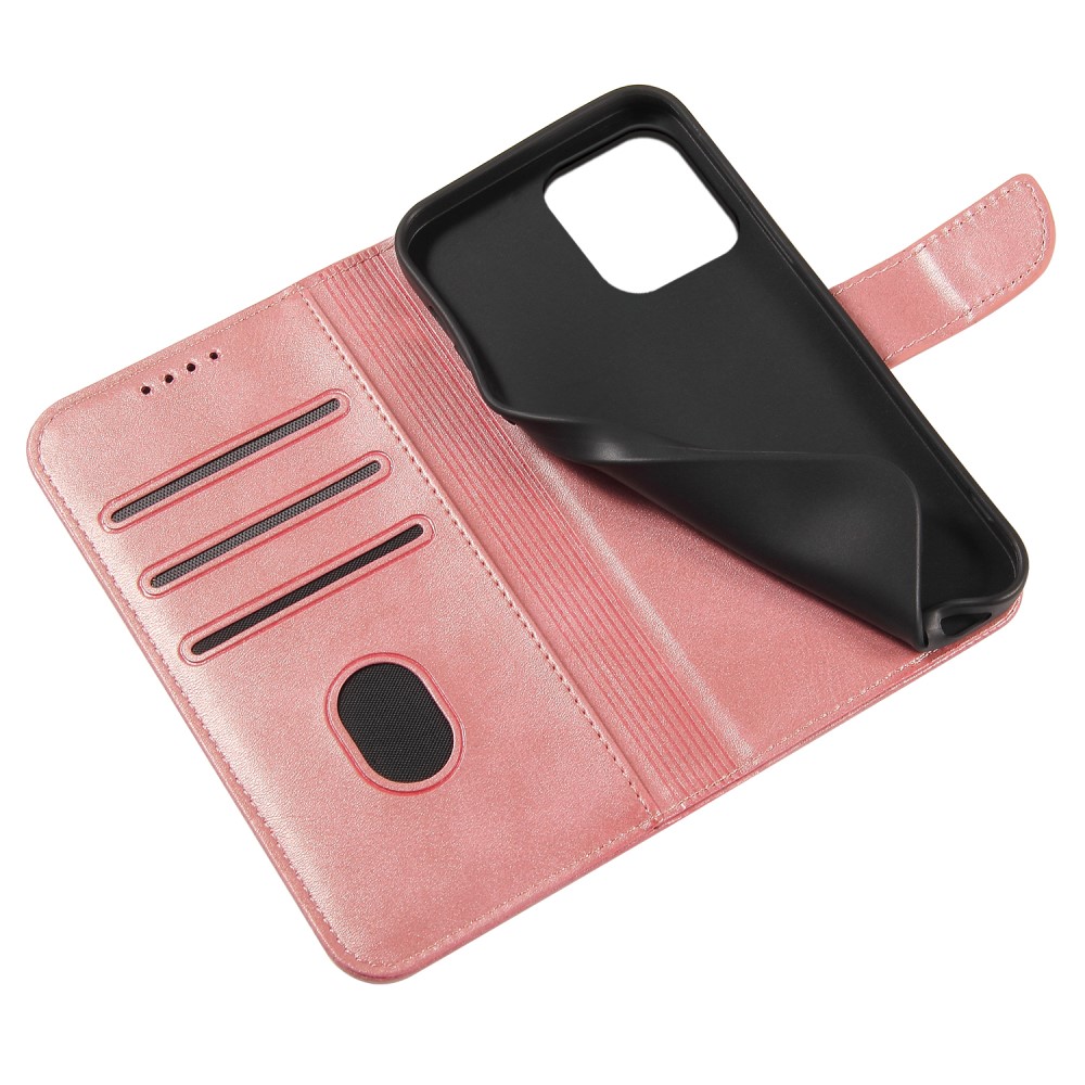 iPhone 13 Pro Max Plånboksfodral Läder Roséguld - Teknikhallen.se