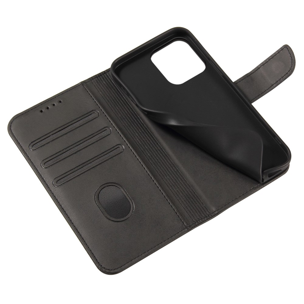  iPhone 13 Pro Max Plånboksfodral Läder Svart - Teknikhallen.se