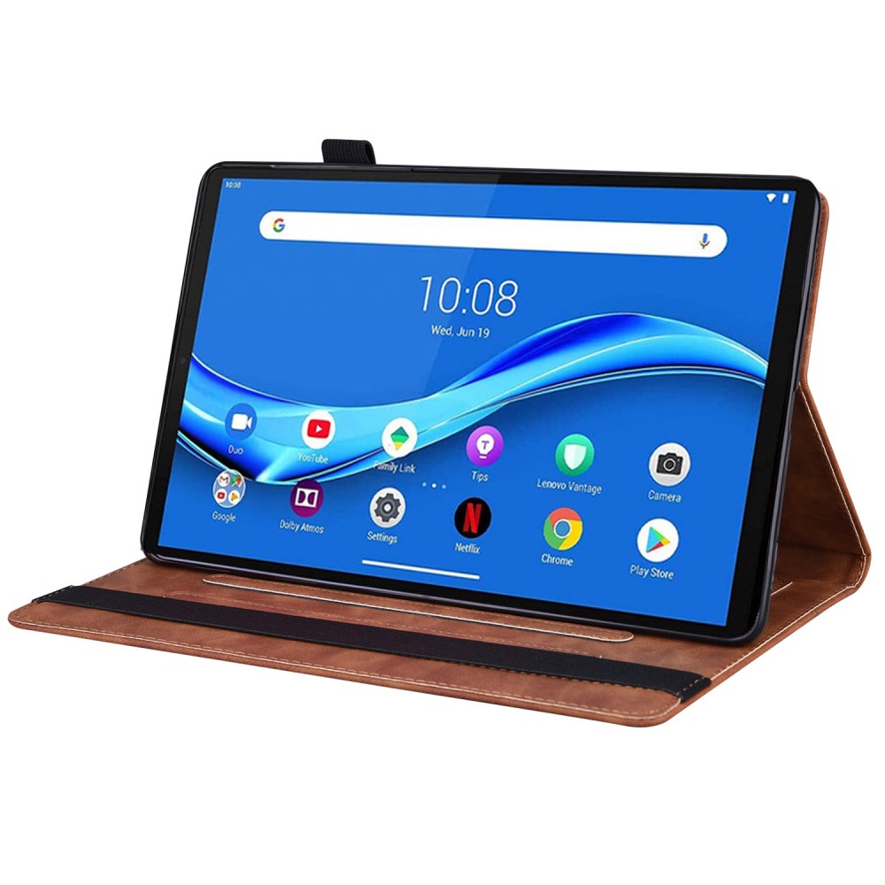  Lenovo Tab M10 Plus Gen 3 Fodral Frontficka Och Pennhållare Brun - Teknikhallen.se