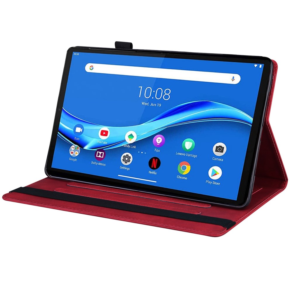  Lenovo Tab M10 Plus Gen 3 Fodral Frontficka Och Pennhållare Röd - Teknikhallen.se