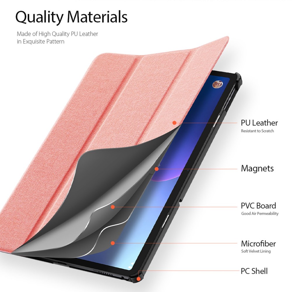 DUX DUCIS DUX DUCIS Lenovo Tab M10 Plus Gen 3 Fodral DOMO Tri-Fold Ljus Rosa - Teknikhallen.se