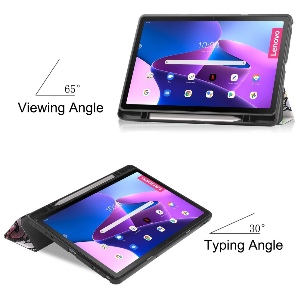  Lenovo Tab M10 Plus Gen 3 Fodral Tri-Fold Grafitti - Teknikhallen.se