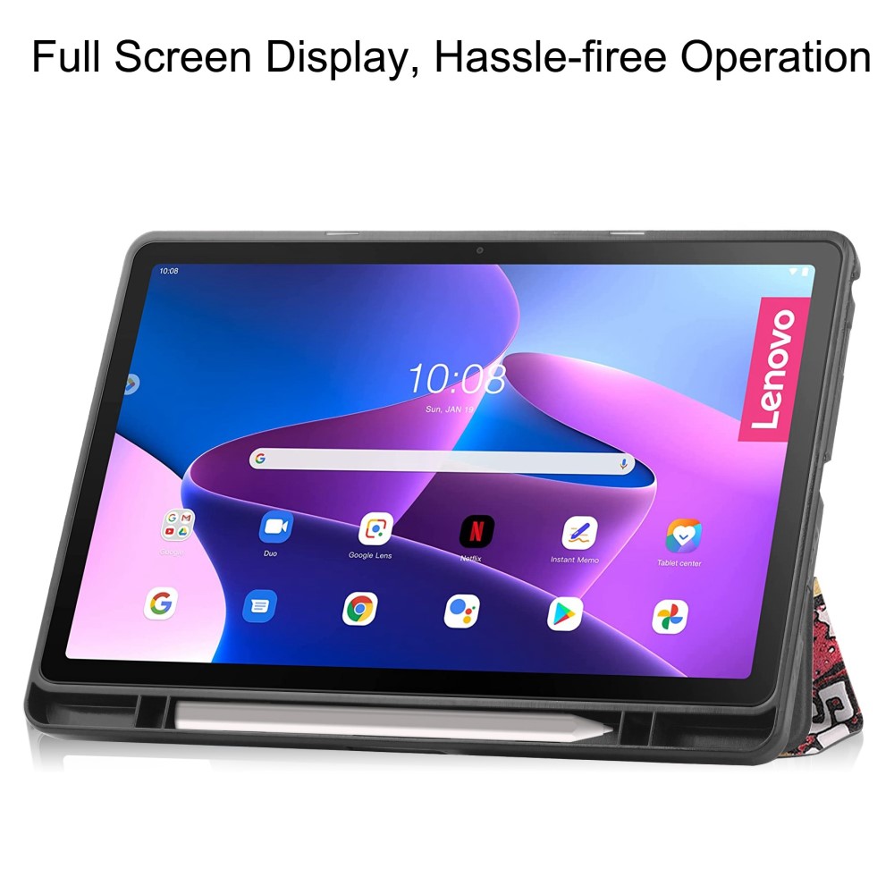  Lenovo Tab M10 Plus Gen 3 Fodral Tri-Fold Grafitti - Teknikhallen.se