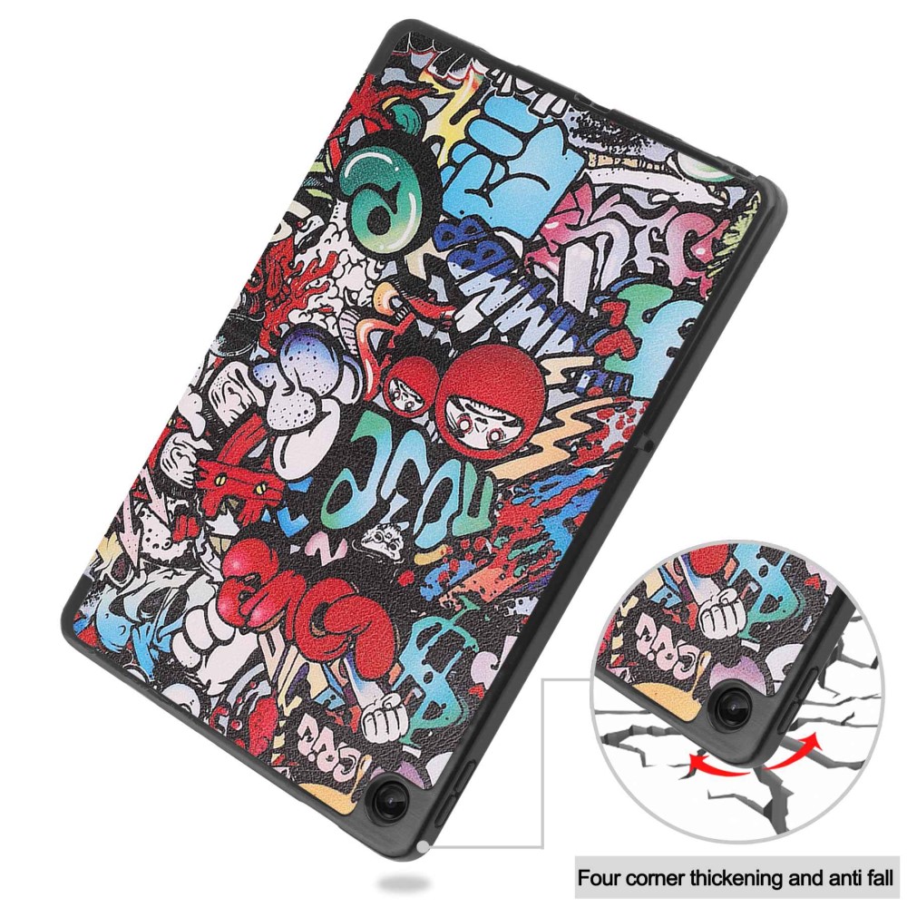  Lenovo Tab M10 Plus Gen 3 Fodral Tri-Fold Grafitti - Teknikhallen.se