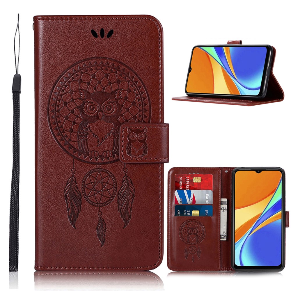  Xiaomi Redmi 9C Fodral Owl Dream Catcher Brun - Teknikhallen.se