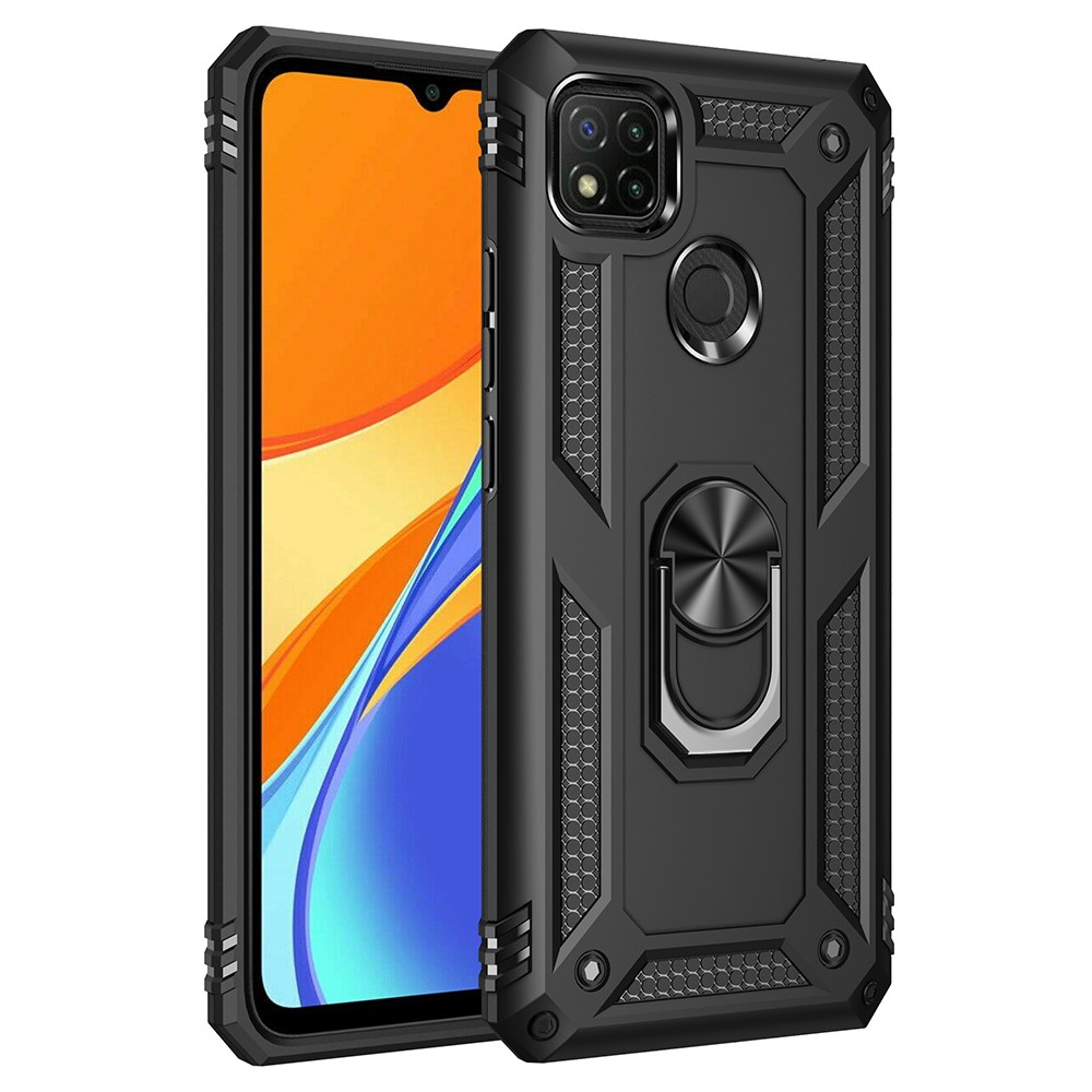  Xiaomi Redmi 9C Skal Ring Shockproof Svart - Teknikhallen.se