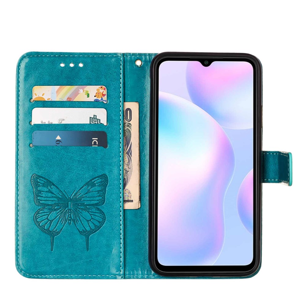  Xiaomi Redmi 9A / 9AT Fodral Butterfly Blå - Teknikhallen.se