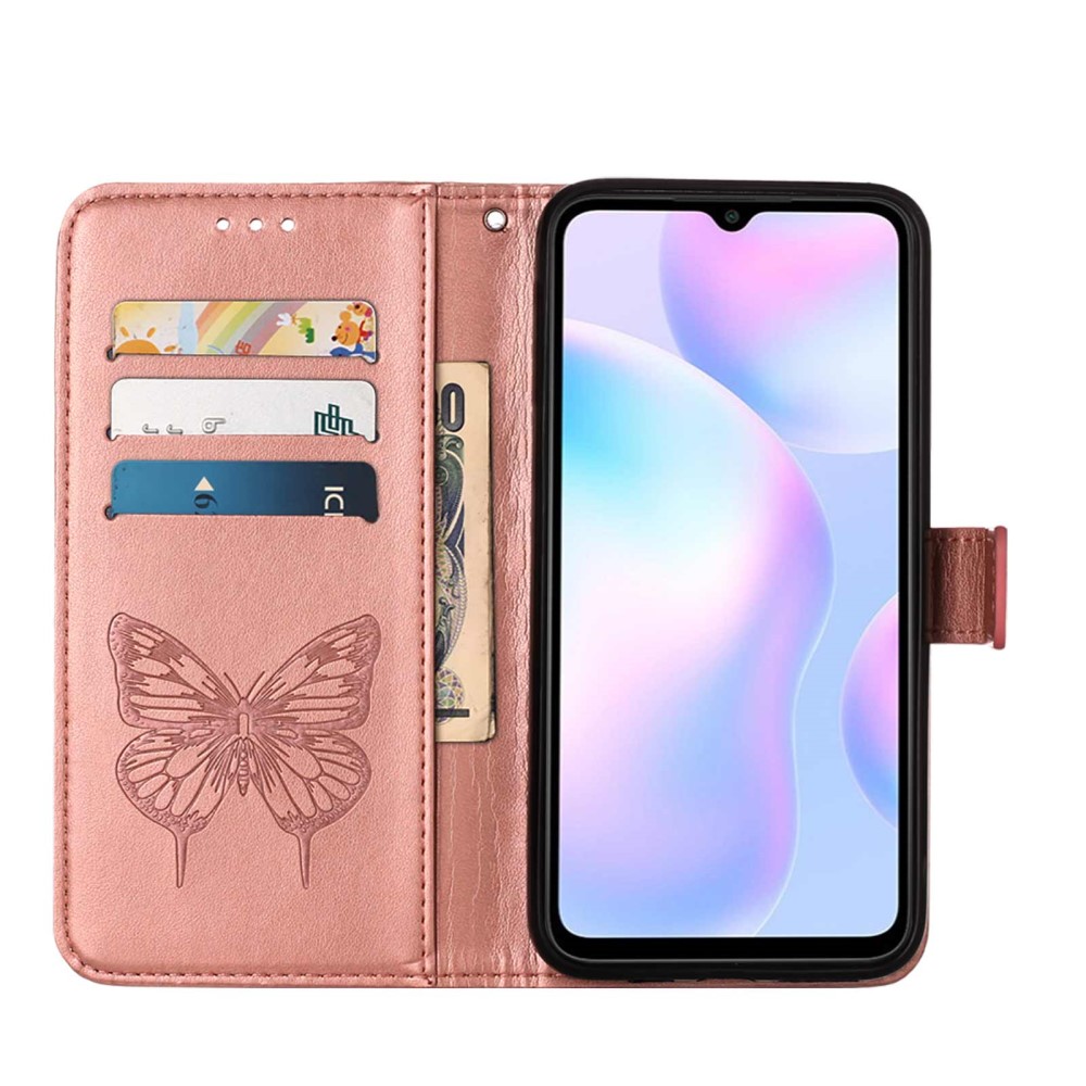  Xiaomi Redmi 9A / 9AT Fodral Butterfly Rosguld - Teknikhallen.se