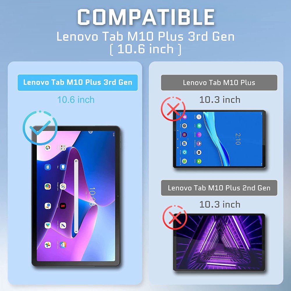  Lenovo Tab M10 Plus Gen 3 2-PACK Skärmskydd Härdat Glas - Teknikhallen.se