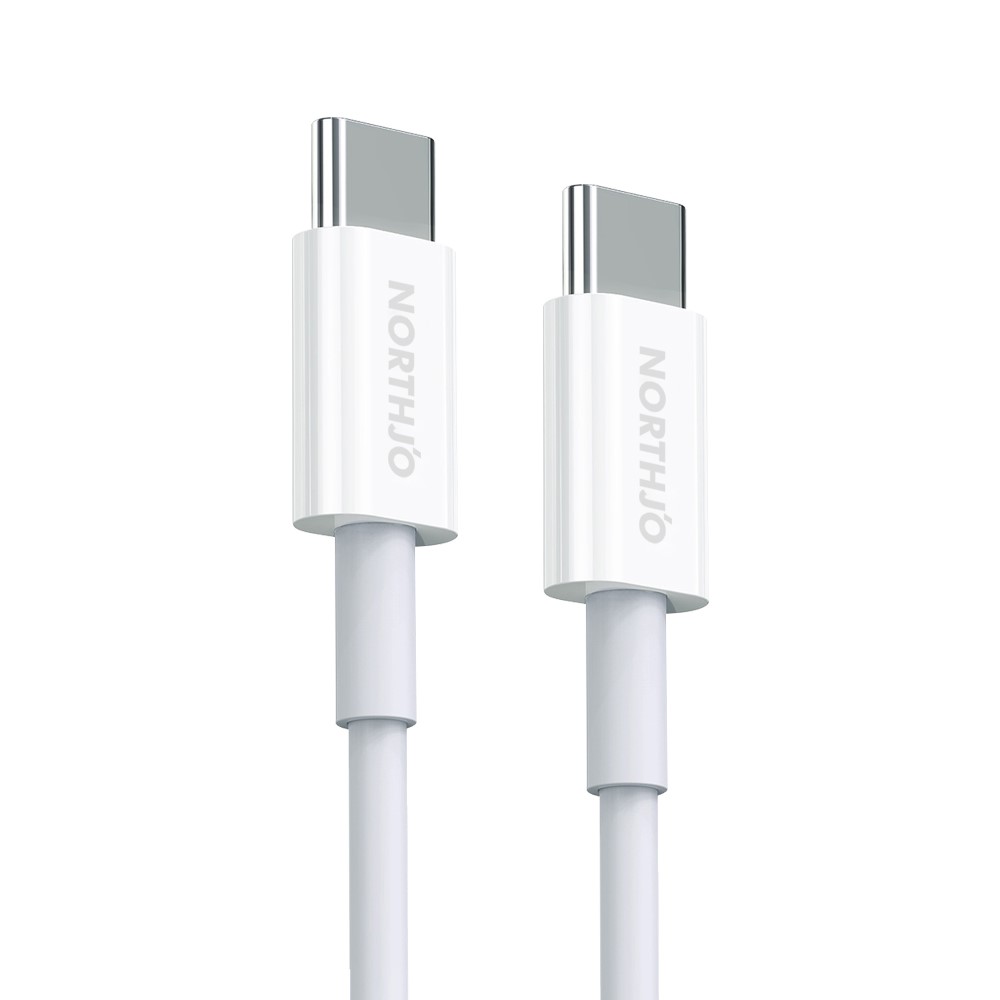 NORTHJO NORTHJO 2m 100W PD USB-C - USB-C Snabbladdnings Kabel Vit - Teknikhallen.se