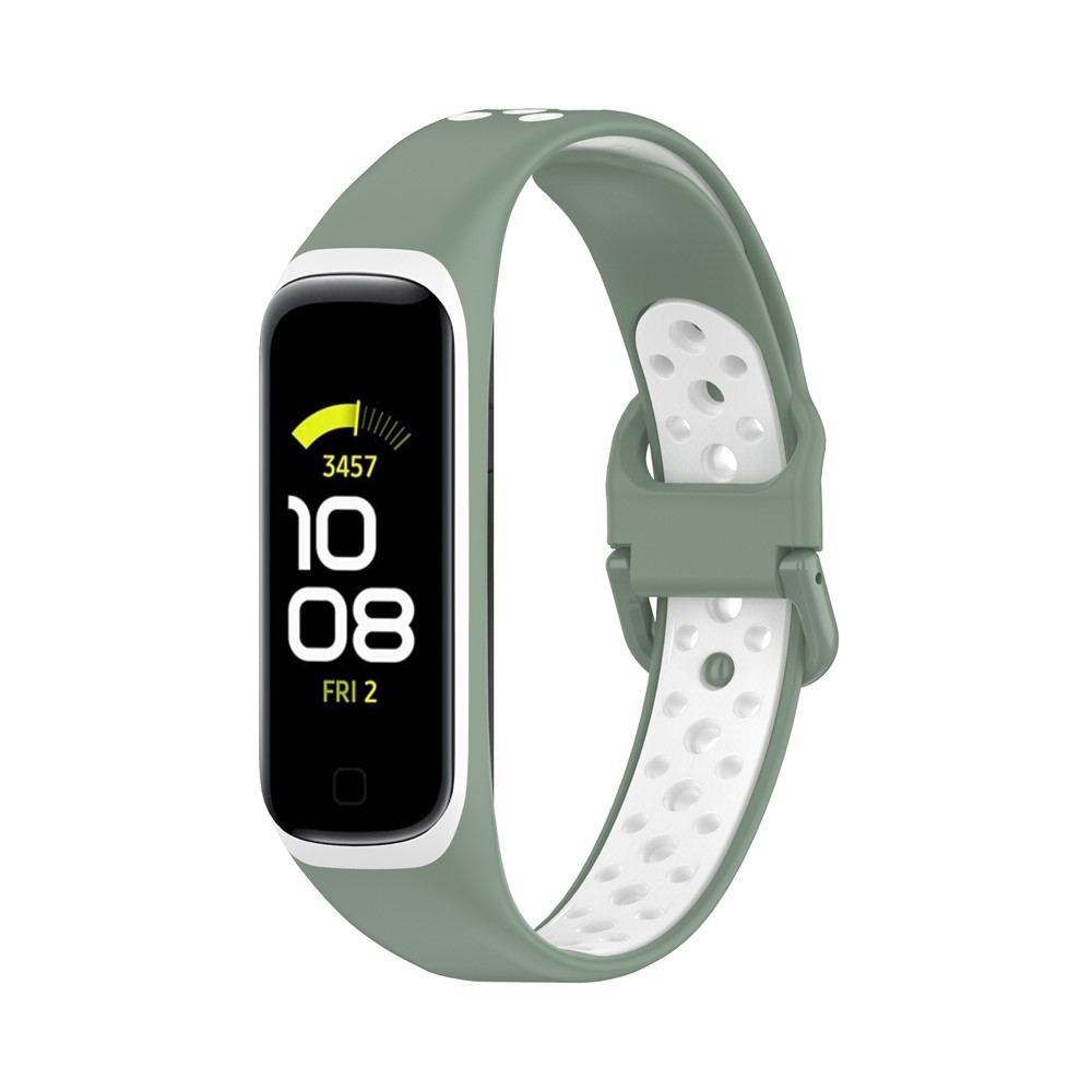  Samsung Galaxy Fit 2 SM-R220 Armband Ihligt Silikon Grn/Vit - Teknikhallen.se