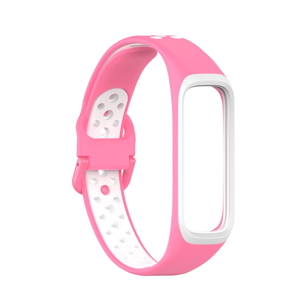  Samsung Galaxy Fit 2 SM-R220 Armband Ihligt Silikon Rosa/Vit - Teknikhallen.se