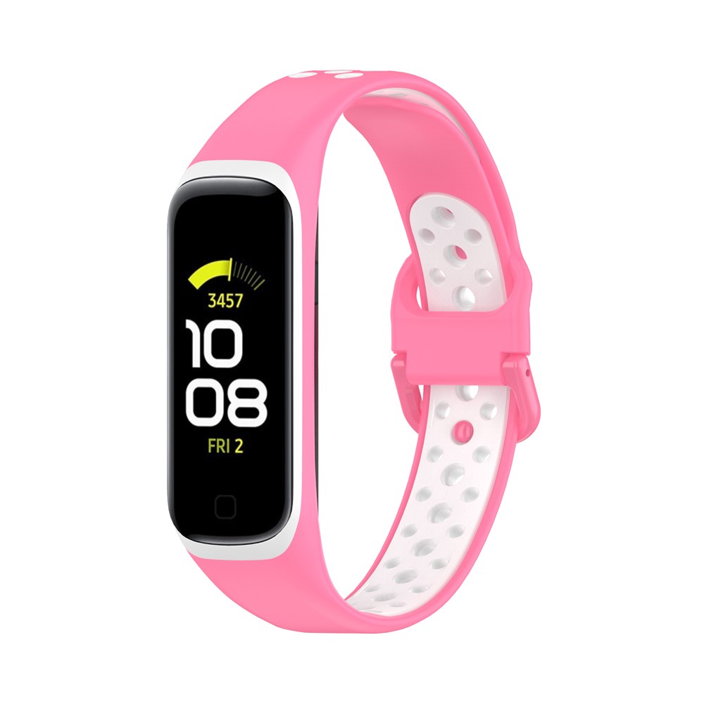  Samsung Galaxy Fit 2 SM-R220 Armband Ihåligt Silikon Rosa/Vit - Teknikhallen.se