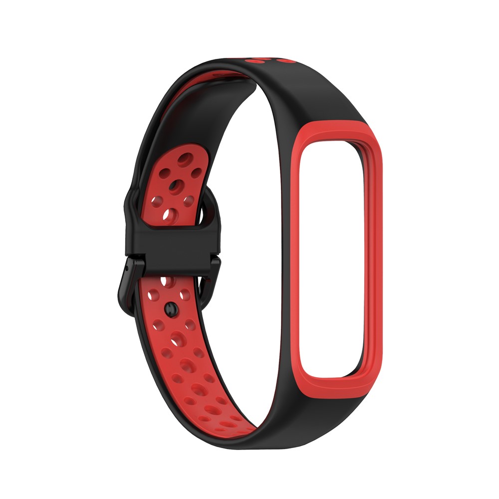  Samsung Galaxy Fit 2 SM-R220 Armband Ihligt Silikon Svart/Rd - Teknikhallen.se