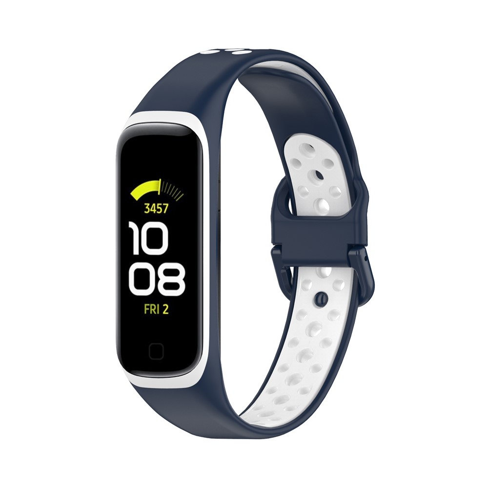  Samsung Galaxy Fit 2 SM-R220 Armband Ihåligt Silikon Mörk Blå/Vit - Teknikhallen.se