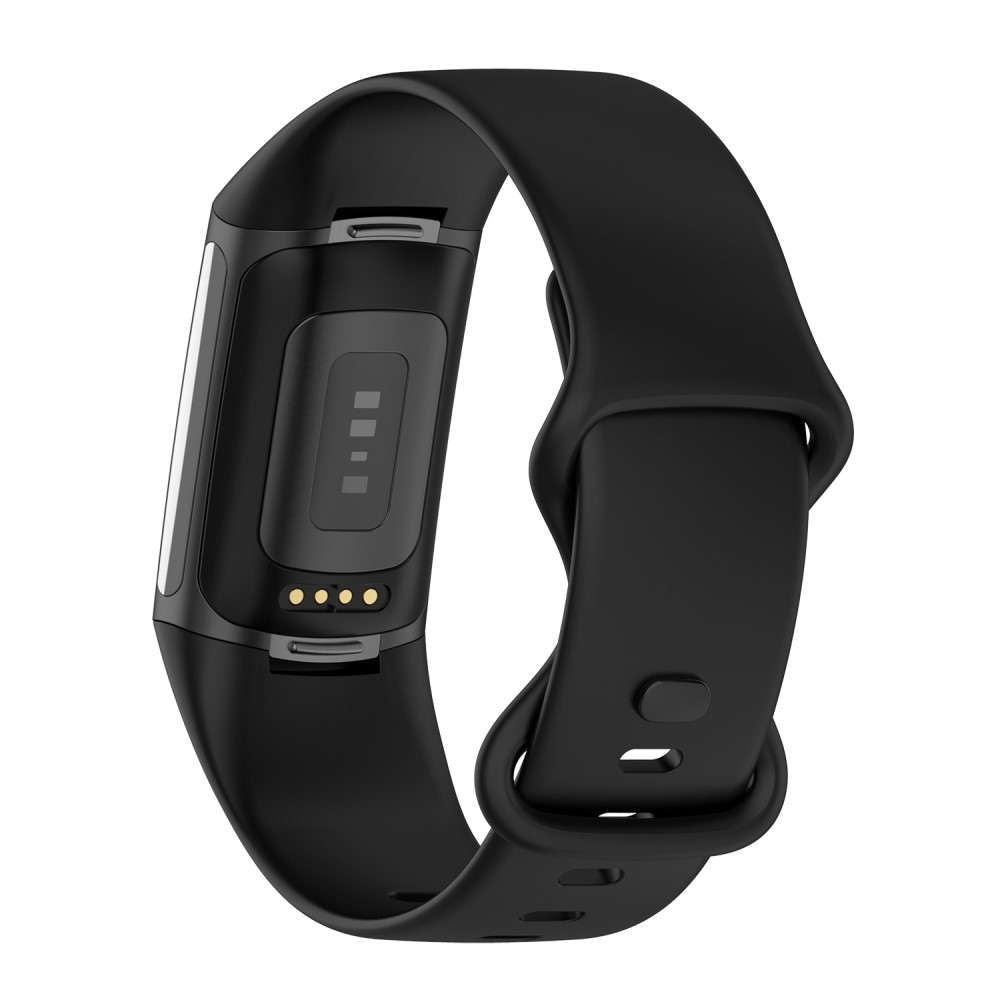  Fitbit Charge 6 / 5 Armband TPU (L) Svart - Teknikhallen.se