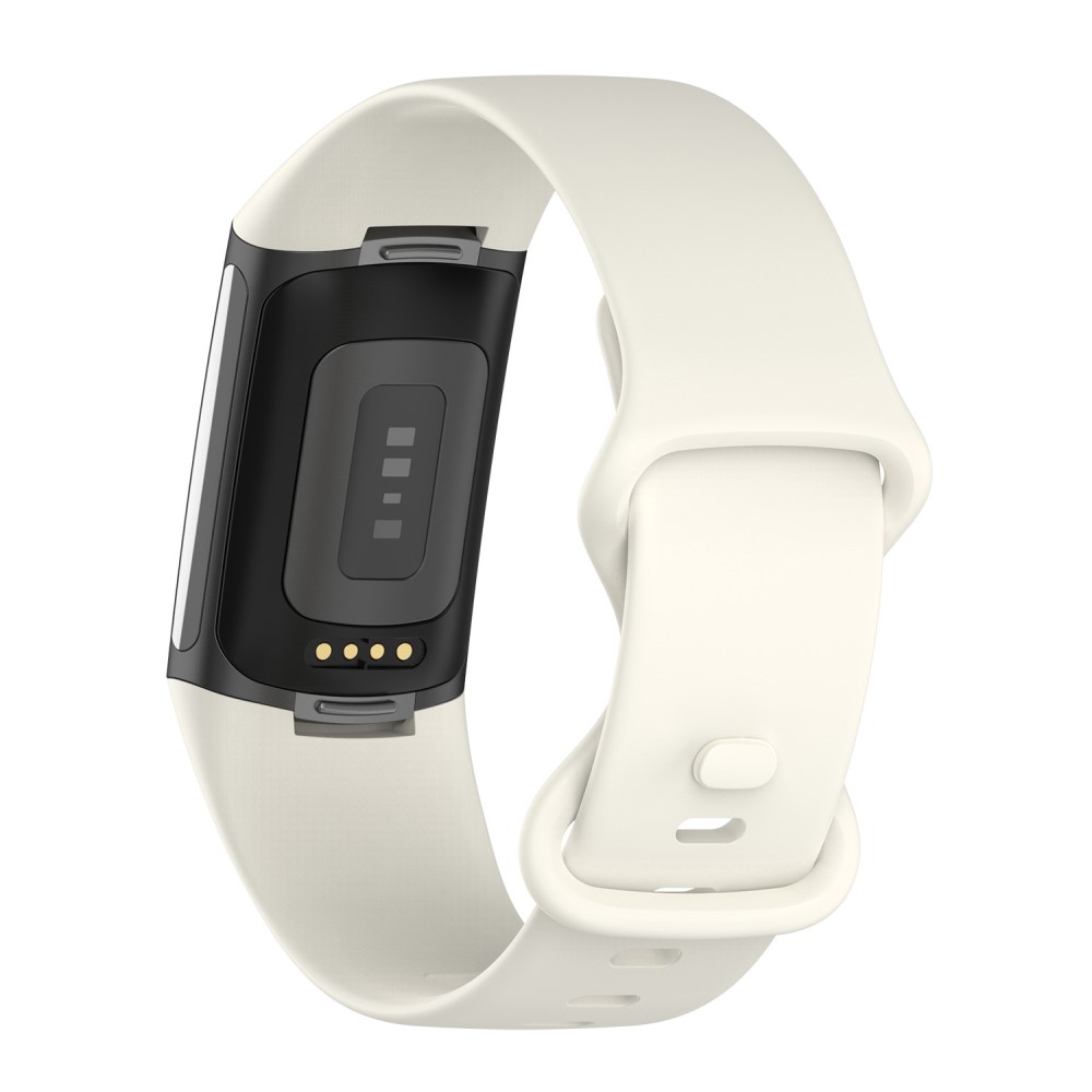  Fitbit Charge 6 / 5 Armband TPU (L) Beige - Teknikhallen.se