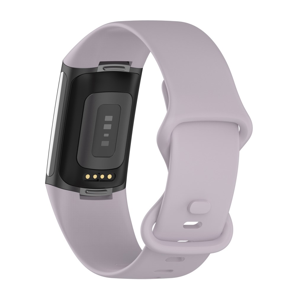  Fitbit Charge 6 / 5 Armband TPU (S) Ljus Lila - Teknikhallen.se