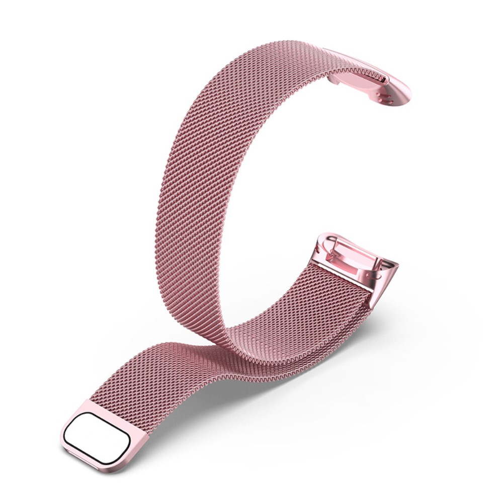  Fitbit Charge 6 / 5 Metall Armband Milanese Loop Rosa - Teknikhallen.se