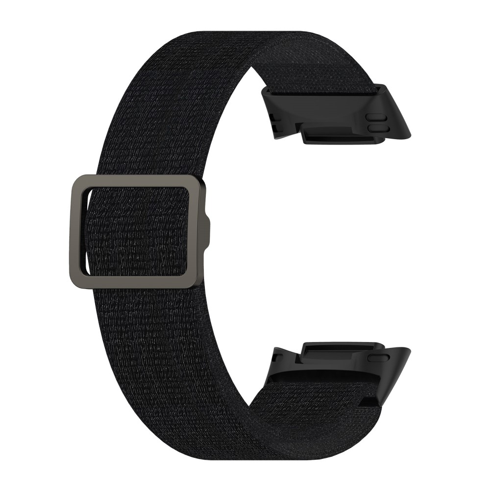  Fitbit Charge 6 / 5 Armband Justerbart Nylon Svart - Teknikhallen.se