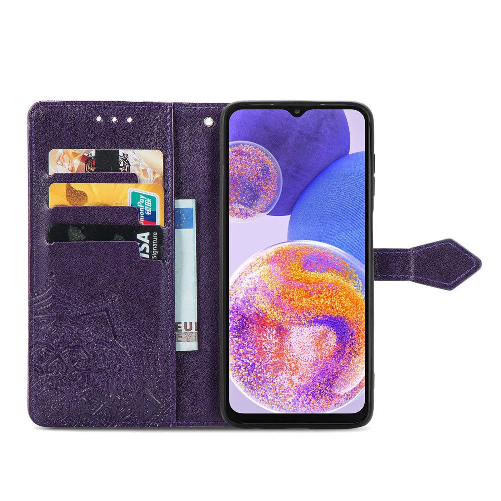  Samsung Galaxy A23 5G Fodral Mandala Lder Lila - Teknikhallen.se